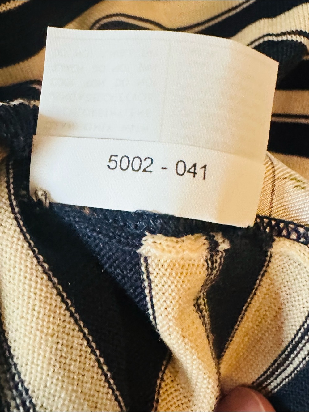 Salvatore Ferragamo Navy, Cream & Black Patterned Cardigan - Picture 7 of 8